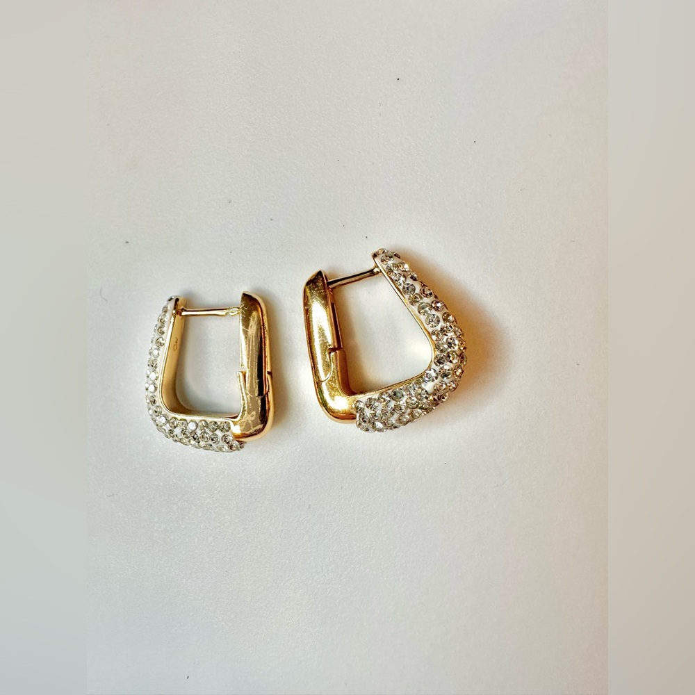 AND NOW THIS NWOT Earrings 14K gold plated & crystal